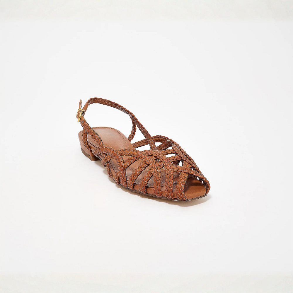 OrthoPath™ | Braided Leather Slingback Flats