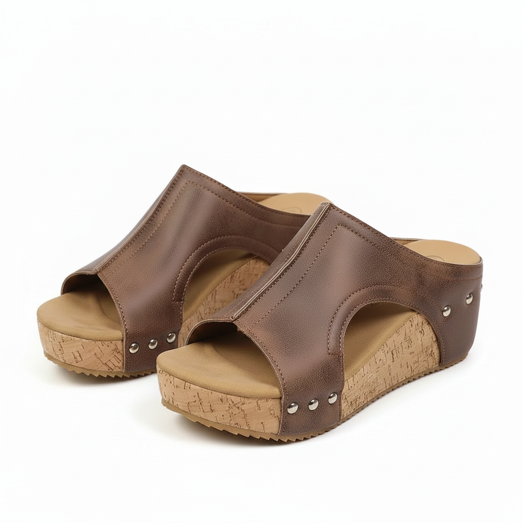 OrthoFlow™ | Studded Wedge Sandals