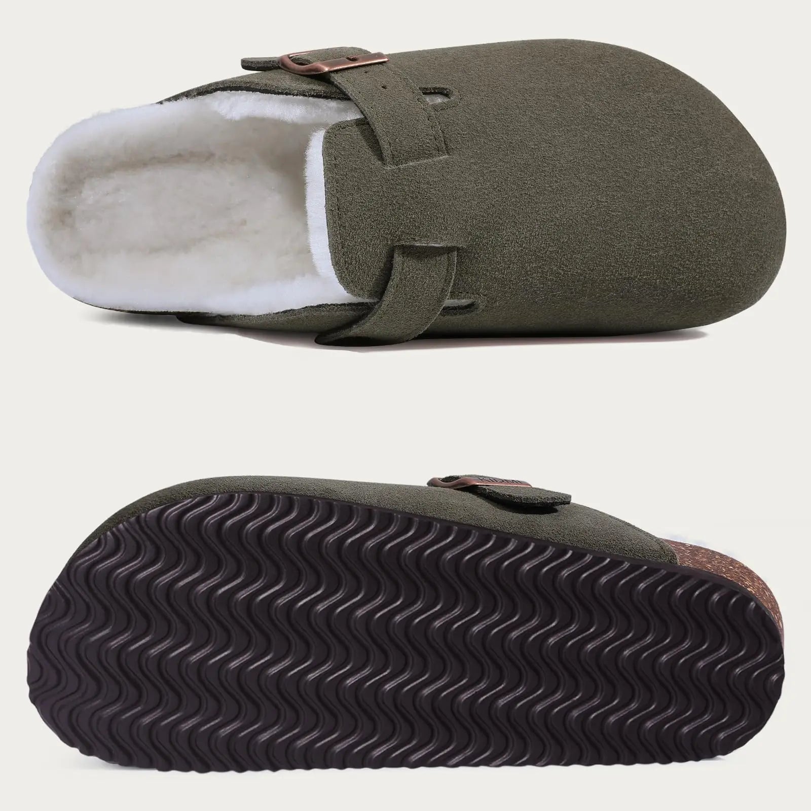 OrthoRest™ | Orthopaedic Indoor Suede Cork Fleece Footbed Clogs